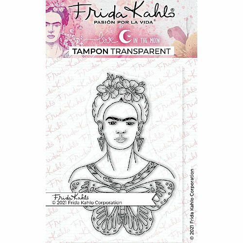 Youdoit Tampon transparent - Frida et papillon - 9,5 x 6,5 cm