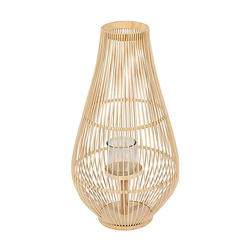 BigBuy Home Lanterne Naturel Bambou Verre 35 x 35 x 66 cm