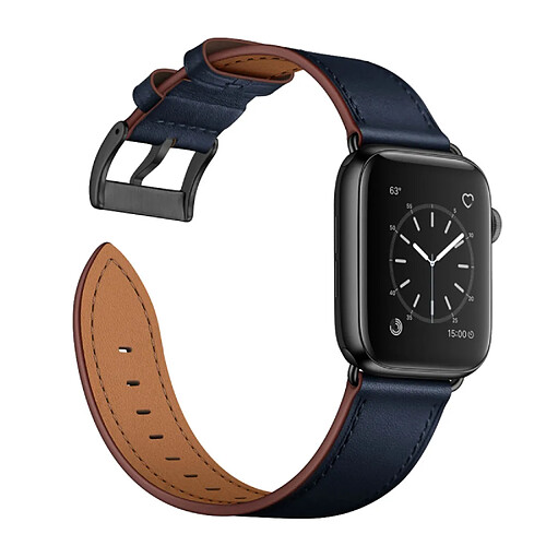 Avizar Bracelet pour Apple Watch 41mm / 40mm / 38 mm Cuir véritable Bleu nuit