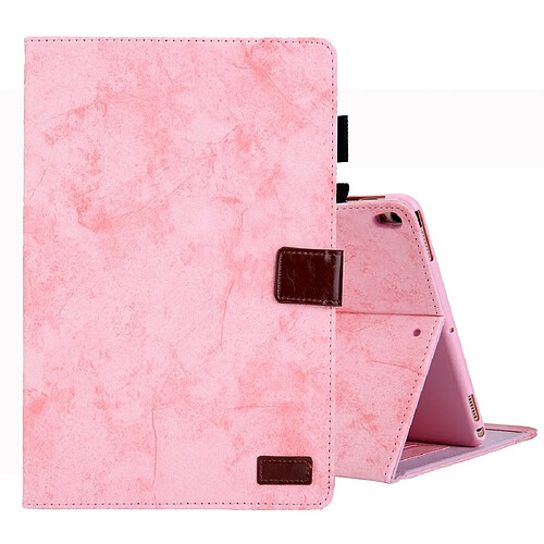 Wewoo Coque Pour iPad Pro 10.5 2017 Étui en cuir à rabat de style commercial avec support et fente carte cadre photo et fonction veille / réveil rose