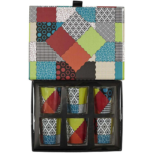 The Home Deco Factory Coffret de 6 bougies parfumées Patchwork.