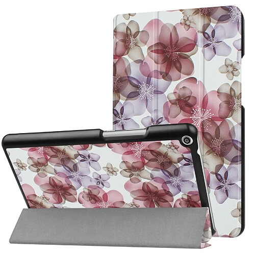 Wewoo Housse Étui pour Huawei MediaPad T3 8.0 coloré peint motif de fleur horizontale déformation Flip en cuir avec trois porte-pliage