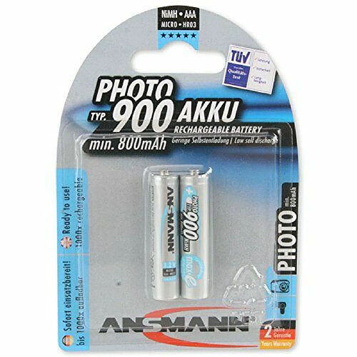 Ansmann Pile rechargeable Accus LR03 AAA Ni-MH 900mAh x 2