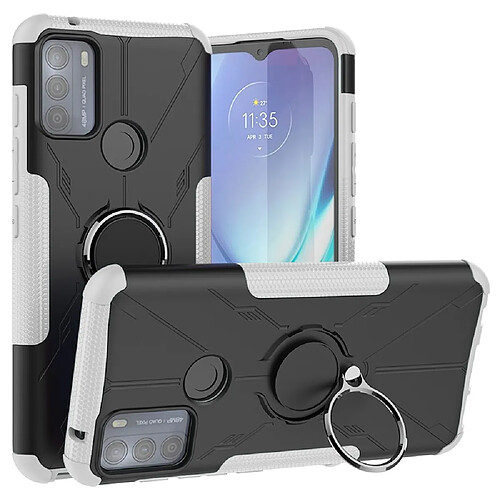 Coque en TPU anti-chocs avec béquille pour votre Motorola Moto G50 4G - blanc