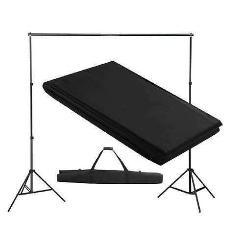 Helloshop26 Kit complet studio photo + fond noir sans coutures 3x3 m photo vidéo studio professionnel 1802013/4