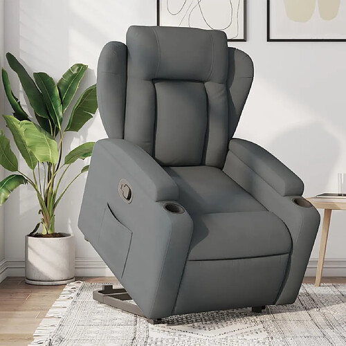 vidaXL Fauteuil inclinable Gris foncé Tissu