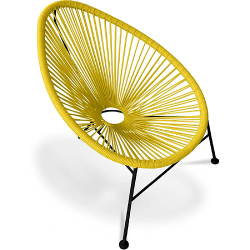 ICONIK INTERIOR Chaise d'extérieur - Chaise de jardin d'extérieur - Acapulco Jaune