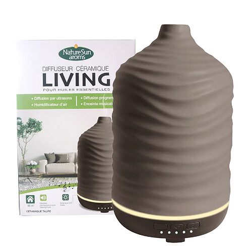 Naturesun'Aroms Diffuseur D'huiles Essentielles Living Céramique Gris Taupe Natur'sun Aroms