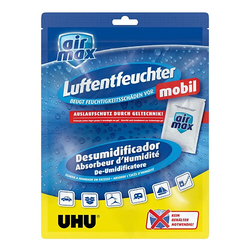 Absorbeur d'humidité Air Max Mobil 100 g - Uhu 47140 (Par 12)