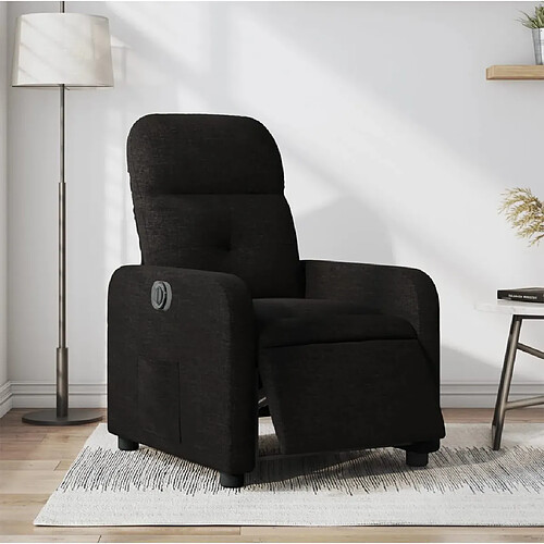 vidaXL Fauteuil inclinable électrique Noir Tissu