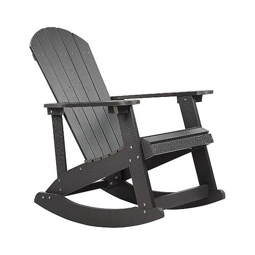 Beliani Chaise de jardin ADIRONDACK Bois d'ingénierie Gris foncé