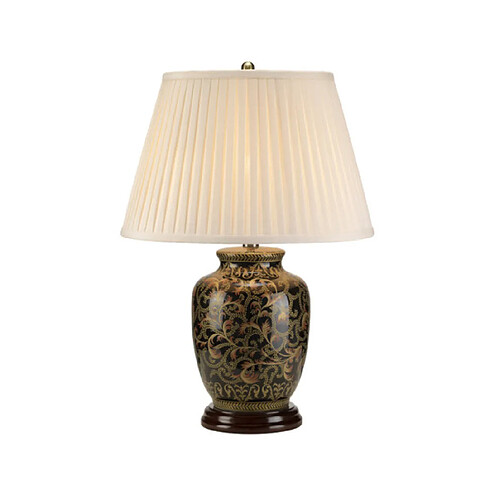 Elstead Lighting Lampe de table Morris Porcelaine Noir,Or