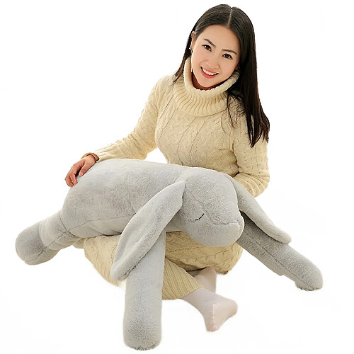 Universal Exportation géant coréen peluche lapin jouet 90cm douce dessin animé grandes oreilles peluche câlin peluche jouet lapin peluche fille cadeau |