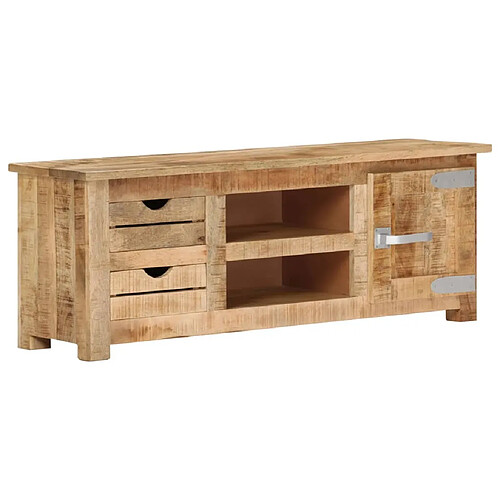 vidaXL Meuble TV 110x30x40 cm Bois de manguier brut