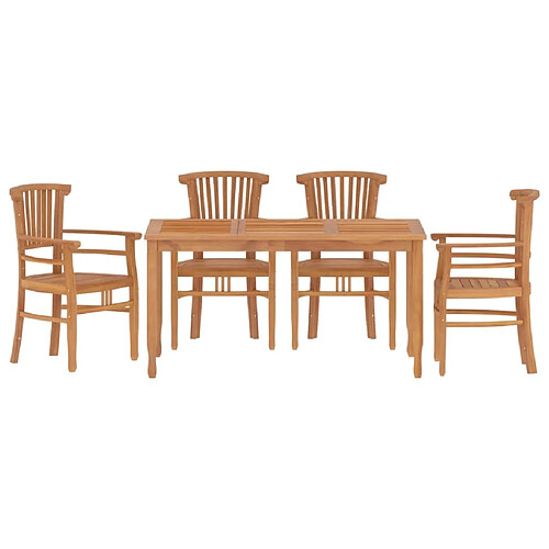 Maison Chic Ensemble de salle à manger de jardin 5 pcs,Table et chaises d'extérieur Bois de teck massif -GKD225647