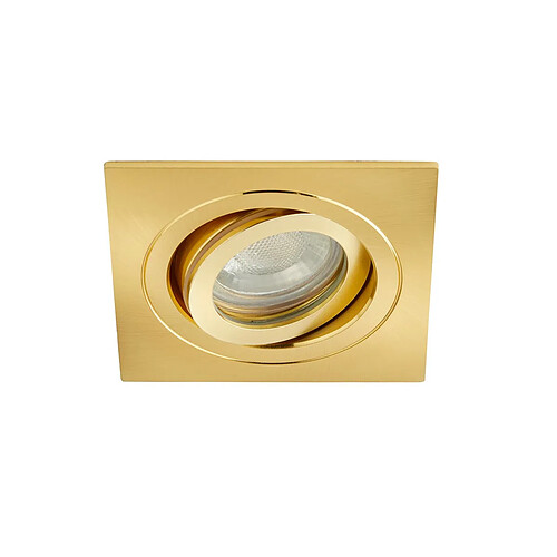 Lumière Downlight Encastrable Inclinable Carré Laiton Satiné IP65