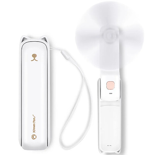 Ventilateur Portatif Rechargeable USB (Blanc)