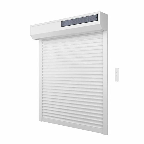 FRANCE COMBI Volet roulant solaire en PVC coloris blanc - H120 x L120 cm