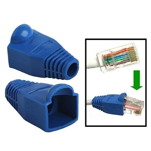 Wewoo Bleu pour RJ45, 100 pcs câble réseau couvre-bouchon