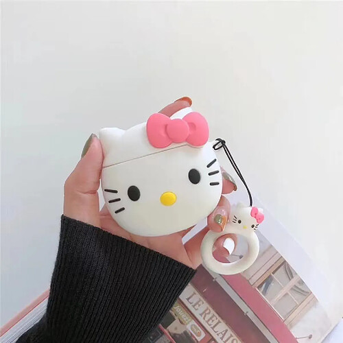 GUPBOO Airpods Coque Housse Étui Protecteur Compatible pour AirPods Pro-Silicone Chat HelloKitty