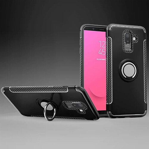 Wewoo Coque Étui de protection magnétique à 360 degrés avec anneau de rotation pour Galaxy J8 2018 noir