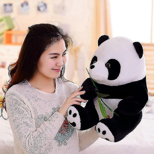 Universal Panda drôle avec feuilles de bambou peluche12cm