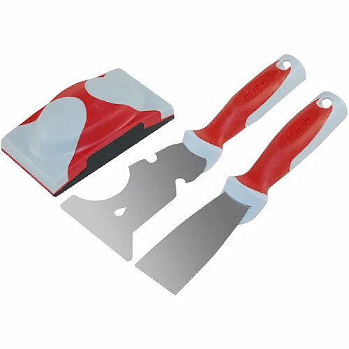 Lot pour travaux de ponçage / rebouchage 3 outils, NESPOLI