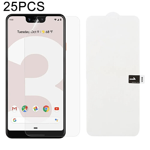 Wewoo Film protecteur de protection souple de 25 PCS avec d'hydrogel douxavec couverture en coton alcoolisé + carte à gratter pour Google Pixel 3 XL