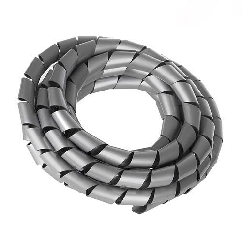 Maclean Organisateur de câbles 20.4*22 mm en spirale argent 3m