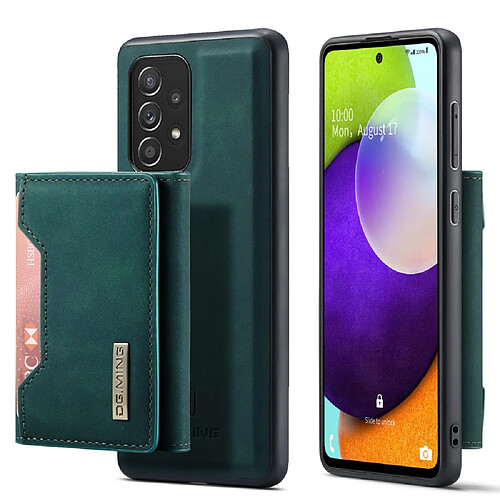 Dg.Ming Coque en TPU + PU anti-chute avec béquille magnétique à trois volets vert pour votre Samsung Galaxy A52 5G/4G