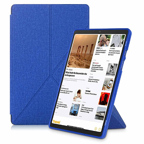 Etui en PU avec support origami avec aimant puissant bleu pour votre Samsung Galaxy Tab A7 10.4 (2020) T500