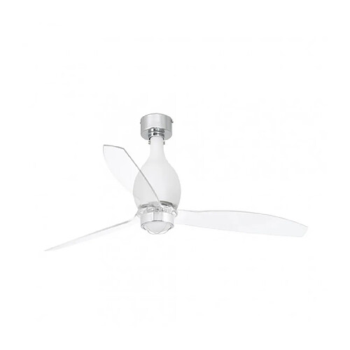 faro Plafonnier ventilateur Mini Acier,diffuseur Verre 48,4 Cm