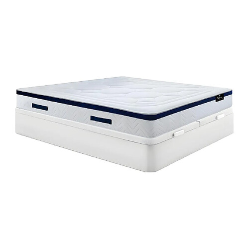 Vente-Unique Ensemble 180 x 200 cm sommier coffre blanc + matelas ressorts ensachés ép.30cm - MARQUIS de PALACIO