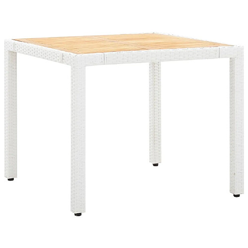 Maison Chic Salon de jardin 5 pcs - Table et chaises d'extérieur - Mobilier/Meubles de jardin Moderne résine tressée blanc -MN14810