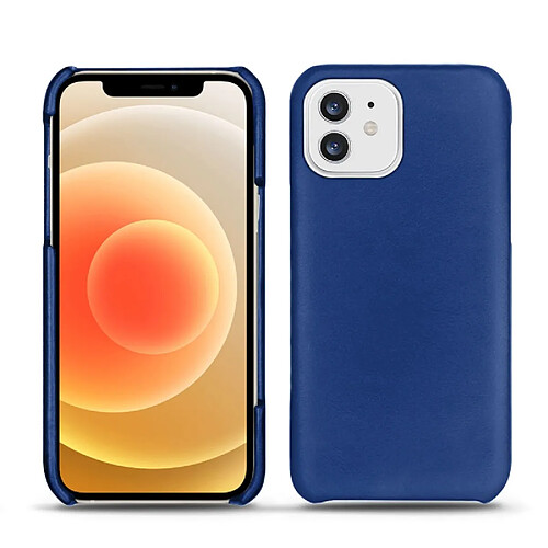 Coque cuir Apple iPhone 12 - Coque arrière - Bleu océan ( Nappa - Pantone #15458a) - NOREVE