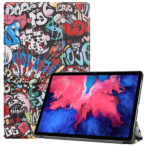 Etui en PU impression de motifs avec support tri-pliure motif spécial pour votre Lenovo Tab P11 TB-J606F