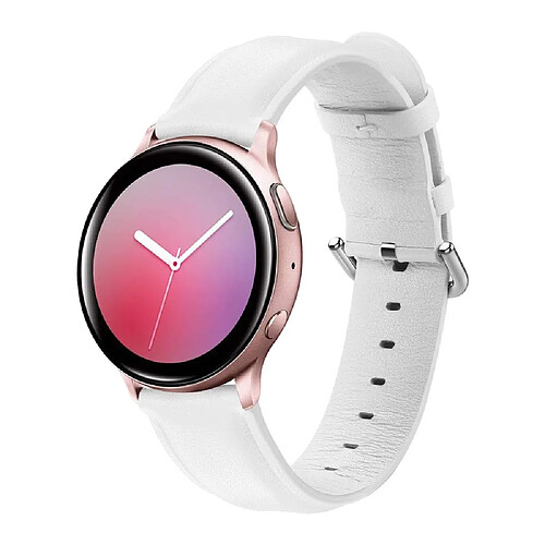 Bracelet en cuir véritable Haut blanc pour votre Samsung Galaxy Watch Active2 44mm