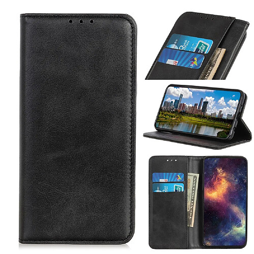 Etui en PU spécial split auto-absorbé noir pour votre Xiaomi Redmi Note 9 Pro