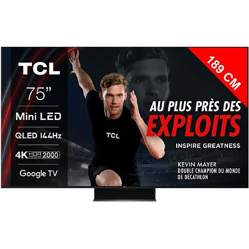 TCL TV QLED 4K 189 cm 75MQLED87 Mini LED 144Hz Google TV