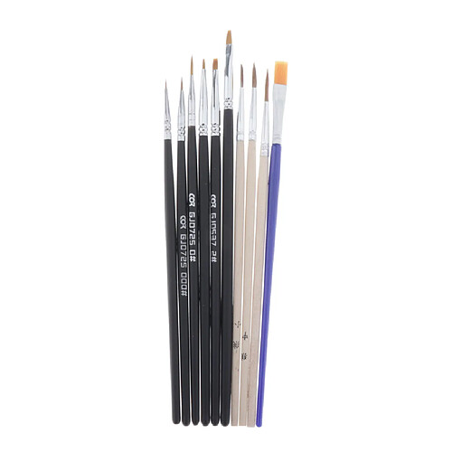 Toy Model Hobby Artist Painting Brush Set Hand Tool Accessory R 10pcs