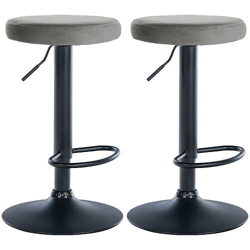 Non Lot de 2 tabourets de bar Ponte velours noir