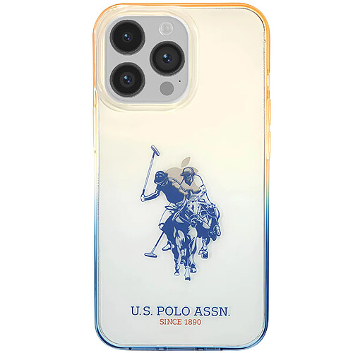 Us Polo U.S Polo Coque pour iPhone 14 Pro Max Double Horse Antichoc Bords Surélevés Bleu Nuit