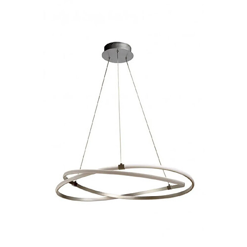 Luminaire Center Suspension Infinity 42W LED 3000K, 3400lm, argent/chrome poli/arylique blanc