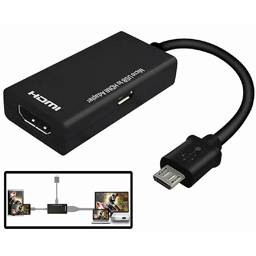 GUPBOO Convertisseur Micro USB 5 broches vers HDMI MHL,JL2834