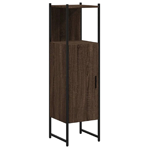 Maison Chic Armoire de salle de bain,Meuble de rangement,Meuble haut chêne marron 33x33x120,5 cm -GKD416129