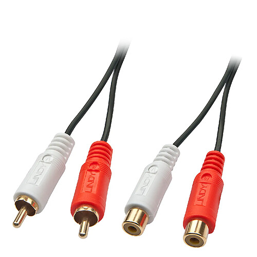 Lindy 35673 câble audio 5 m 2 x RCA Noir, Rouge, Blanc