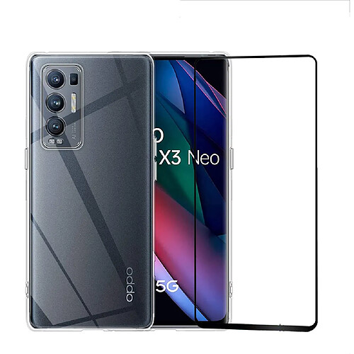 Xeptio Protection intégrale Oppo Find X3 NEO 5G : Coque Gel de Protection en TPU Invisible arrière Transparente ET Protection écran Full Cover Noir