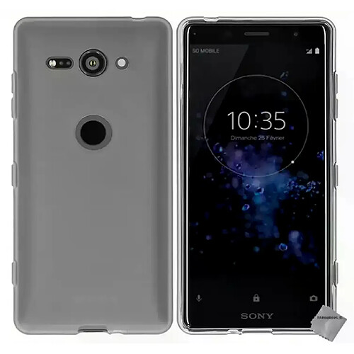 Htdmobiles Coque silicone gel fine pour Sony Xperia XZ2 Compact + verre trempe - GRIS