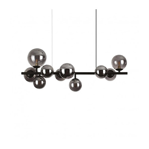 Ideal Lux Suspension Perlage 10 ampoules Verre,métal Noir