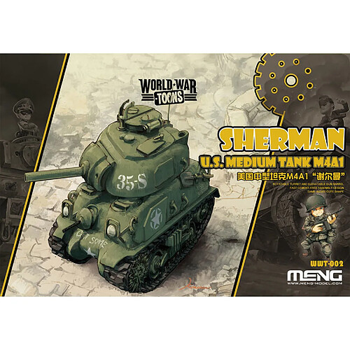 Meng Maquette Char : World War Toons : Sherman US Medium Tank M4A1